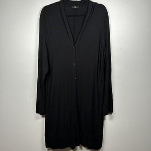 OSKA Size 4 US 12-14 Long Knitted Button Lagenlook Cardigan Sweater Black